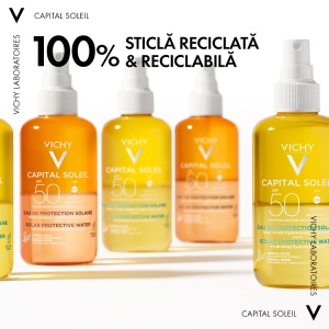 Apa de protectie solara pentru un bronz sporit Capital Soleil SPF50+, 200ml, Vichy - Img 3