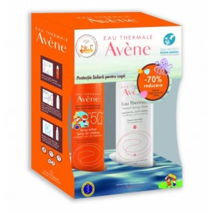 AVENE Spray copii SPF50+ x 200ml + AVENE Apa termala 150ml-70%