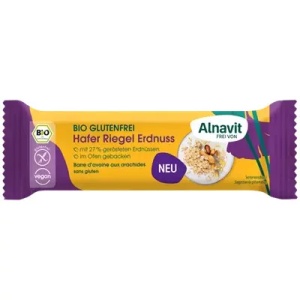 Baton bio fara gluten cu ovaz si arahide, 50g, Alnavit