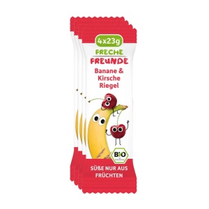 Baton din cereale cu banane si cirese eco, 23g, 4 bucati, Erdbar