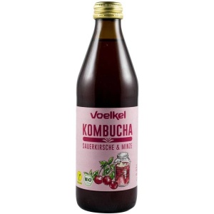 Bautura Bio Kombucha cu visine si menta, 330ml, Voelkel