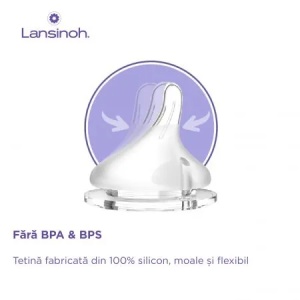 Biberon din sticla cu tetina flux mediu 240ml, pachet promo, 2 bucati, Lansinoh - Img 3