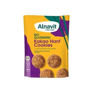 Biscuiti eco cu seminte de canepa si cacao, fara gluten, 125g, Alnavit