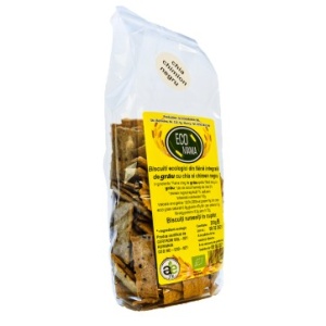Biscuiti integrali cu chia si chimen negru, 200g, Ecomania