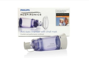 Camera de inhalare PHILIPS Respironics Optichamber Diamond 1079822, 0-18 luni, alb-albastru - Img 2