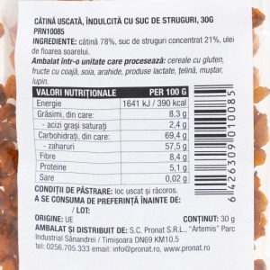 Catina uscata indulcita cu suc de struguri, 30g, Pronat - Img 2