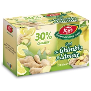 Ceai cu ghimbir 30% si lamaie, 20 plicuri, Fares - Img 2