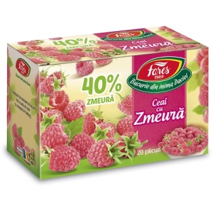 Ceai cu zmeura 40%, 20 plicuri, Fares - Img 2