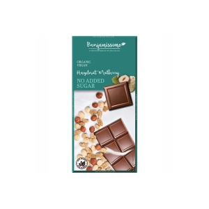 Ciocolata bio cu alune si dude albe, 70g, Benjamissimo