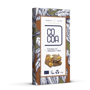 Ciocolata cu migdale si sare bio, 50g, Cocoa