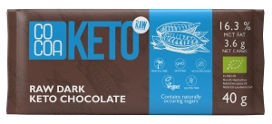 Ciocolata neagra bio cu ulei de cocos MCT Keto, 40g, Cocoa