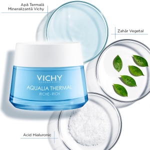 Crema hidratanta pentru ten uscat si foarte uscat Aqualia Thermal Rich, 50 ml, Vichy - Img 2