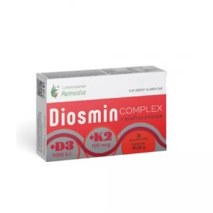 Diosmin Complex + D3 + K2, 30 comprimate filmate, Remedia