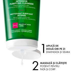 Gel de curatare purifiant pentru ten gras cu tendinta acneica Phytosolution Normaderm, 200ml, Vichy - Img 2