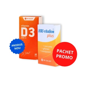 HRI-Vitalion Plus, 54 tablete + Vitamina D3, 4000IU, 60 tablete, Dr. Balint