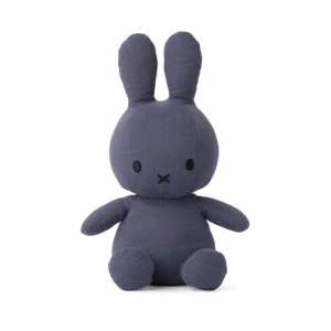 Iepuras Miffy Sitting Blue din muselina, 23cm, Bon Ton Toys