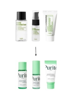 Kit Mini Centella Unscented line Toner, 30ml + Ser, 15ml + Crema de fata, 12ml, Purito - Img 2