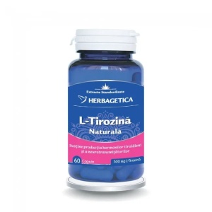 L-Tirozina naturala, 60 capsule, Herbagetica