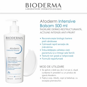 Pachet Balsam Atoderm Intensive, 500ml + Ulei de dus Atoderm, 200ml, Bioderma - Img 2
