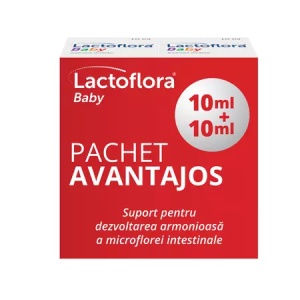 Pachet Lactoflora Baby picaturi, 10 + 10ml, Stada