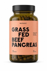 Pancreas de Vită Liofilizat Grass Fed (Beef Pancreas), 240 Capsule, Nutriest
