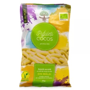Pufuleti eco din porumb, ulei de cocos si sare de mare, 30g, Govinda