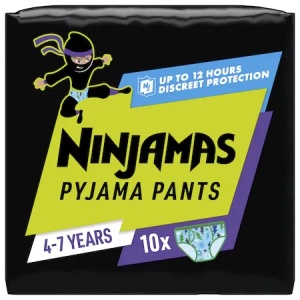 Scutece chilot de noapte pentru baieti Ninjamas 7, 17-30kg, 10 bucati, Pampers - Img 2