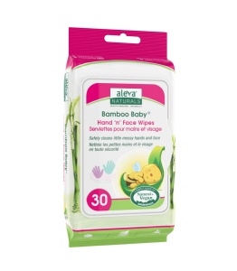 Servetele umede din fibre de bambus pentru maini si fata, 30 bucati, Aleva Naturals