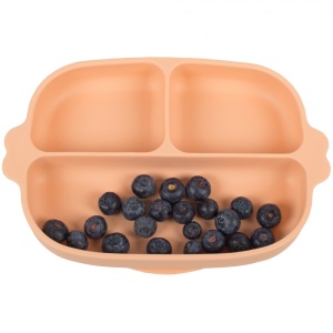 Set hranire bebe farfurie silicon si tacamuri, roz, KidsCare - Img 2