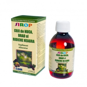 Sirop din coji de nuca, brad si ridiche neagra, 200ml, Elidor