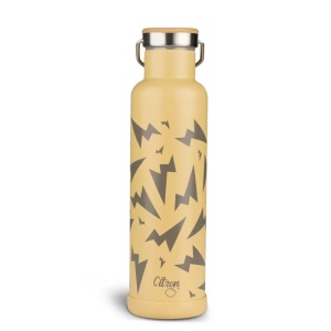 Sticla termos galbena cu pai si design tunet, 750 ml, Citron - Img 2