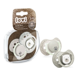 Suzeta silicon dynamic 3-6 luni buddy bear, 2 bucati, 22/864, Lovi