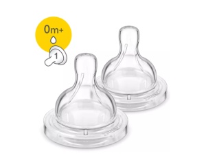 Tetina anticolici din silicon cu 1 orificiu 0luni+ SCF631/27, 2 bucati, Philips Avent