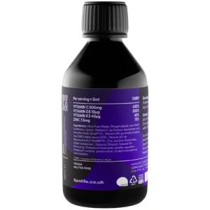 Vitamina C, D3, K2, Zinc lipozomala LVC3, 250ml, Lipolife - Img 2
