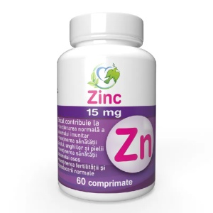 Zinc 15mg, 60 comprimate, Justin Pharma