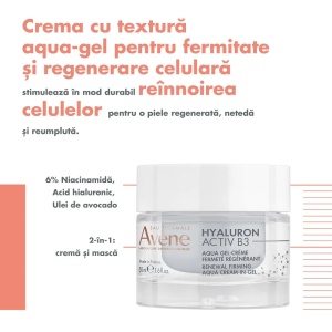 Aqua-gel crema pentru regenerare celulara Hyaluron Activ B3, 50ml, Avene - Img 3