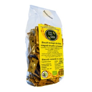 Biscuiti integrali cu busuioc, 200g, Ecomania