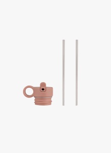 Capac rezerva pentru sticla termos Blush Pink + 2 paie, Citron