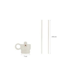 Capac rezerva pentru sticla termos Blush Pink + 2 paie, Citron - Img 3