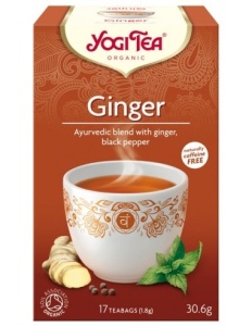 Ceai bio Ginger cu ghimbir, piper negru si menta, 17 plicuri, Yogi Tea