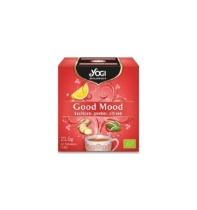 Ceai bio Good Mood cu busuioc, ghimbir si lamaie, 12 plicuri, Yogi Tea