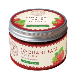 Exfoliant pentru fata cu capsuni, 140g, Natura Carpatica