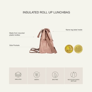 Geanta termica rulabila pentru pranz Unicorn Blush Pink, Citron - Img 5