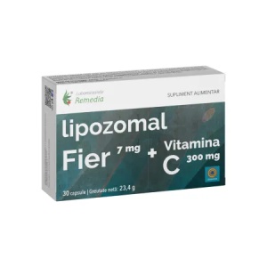 Lipozomal Fier + Vitamina C, 30 capsule, Remedia
