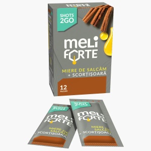Miere de Salcâm cu Scorțișoară, 12 plicuri x 10g (120g), Meliforte