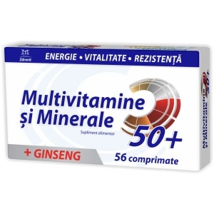Multivitamine si Minerale cu Ginseng 50+, 56 comprimate, Zdrovit