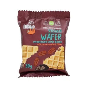 Napolitana cu cacao si alune de padure indulcite cu curmale Bio, 30g, Super Fudgio