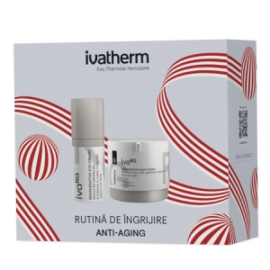 Pachet Crema de noapte regenenranta ivaRG, 50ml + Crema contur de ochi ivaRG, 15ml, Ivatherm