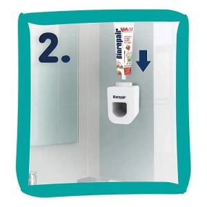 Pachet Dispenser de perete + Pasta de dinti Biorepair Kids 0-6 ani, 2x50ml, Coswell - Img 3
