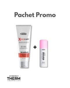 Pachet Xerocare Dermatologist crema cheratolitica si hidratanta 10% uree, 250ml + Apa termala Baile Felix, 50ml, Synergy Therm